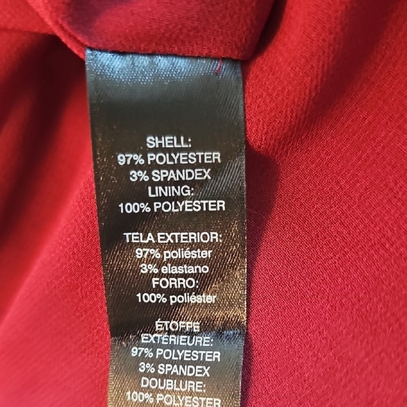 White House Black Market Burgundy Choker Blouse - Picture 5 of 6